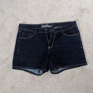 Dark denim shorts